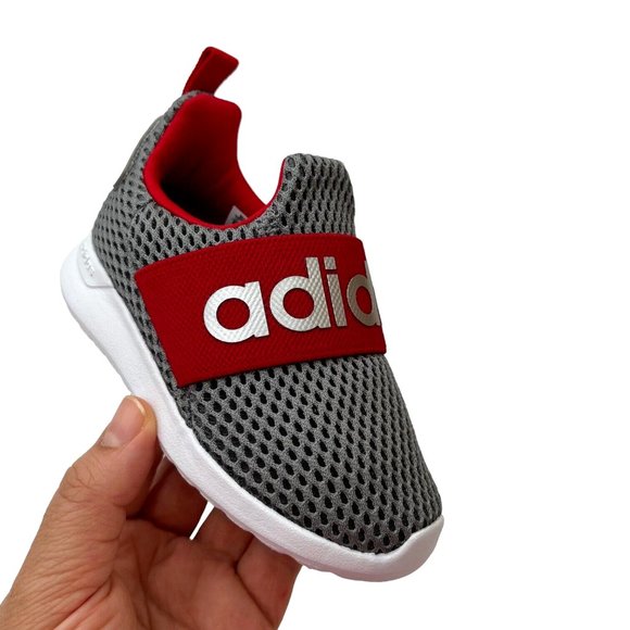 Adidas Baby-Toddler Boys Running Shoe Size 6K Gray Red Slip on Lightweight Comfy - Picture 1 of 16